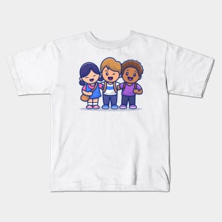 Cute Kids With Different Skin Color (2) Kids T-Shirt